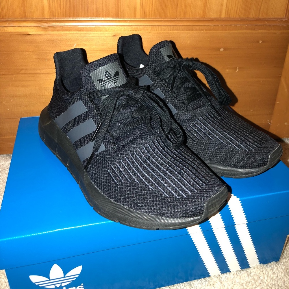 Adidas black kids shoes. X_PLR J.